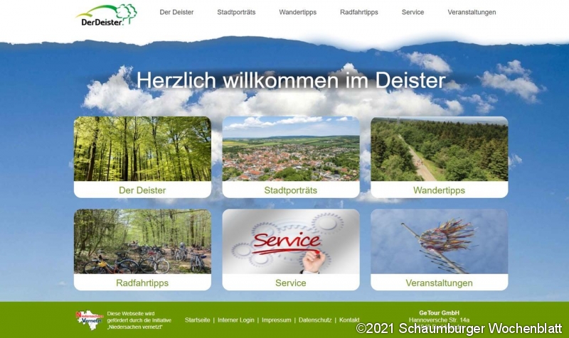 Die neue Internetseite ist übersichtlich aufgebaut.