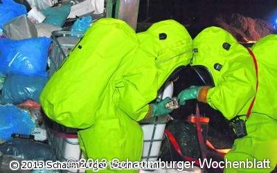 Auslaufende Chemikalien, Feuerwehr probt den Ernstfall