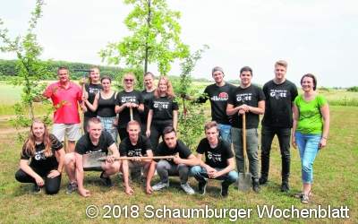 Tutorengruppe der IGS pflanzt 
drei Bäume am Allerbruch