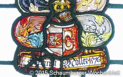 400 Jahre alte Scheiben mit Wappen von Adelsfamilien