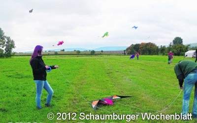 Ein roter Bär tanzt über der Wiese