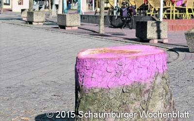 Zurück bleiben pinke Stumpen