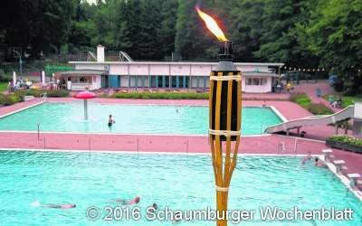 Baden mit Beleuchtung