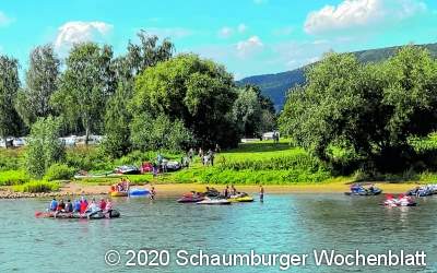 Wassersportler an der 