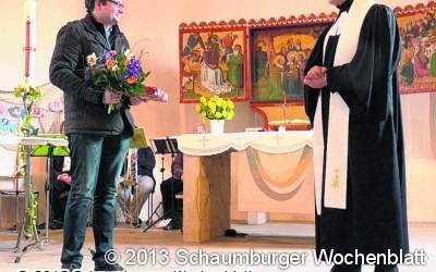 Hebräische Dankesworte für den scheidenden Organisten