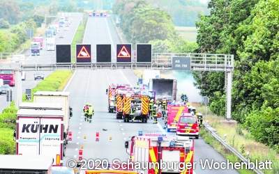Lastwagen brennt auf A2