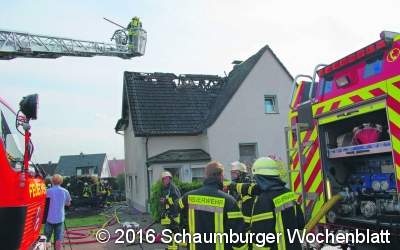 Wohnhaus fing Feuer