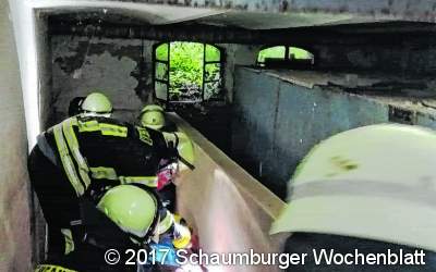 Feuerwehr und DRK  trainieren Rettung