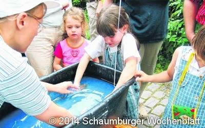Kinder schöpfen Papier