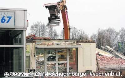 Der Abriss läuft an