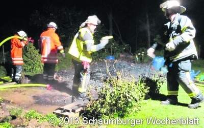 Brand einer Gartenlaube
