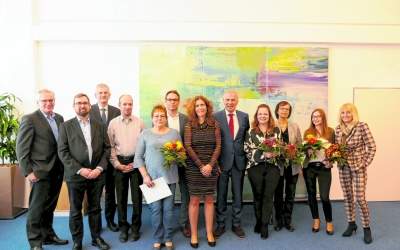 Volksbank-Mitarbeiter feiern ihr Jubiläum