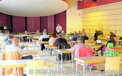 Ratssitzung füllt den großen Saal der
Wandelhalle bis in die letzte Ecke aus
