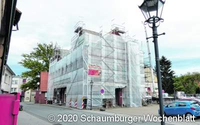 Das große Gebäude
ist dick verpackt