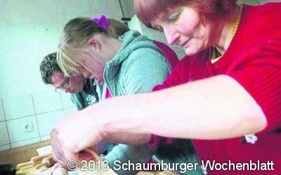 Pizzabacken mit den Besuchern