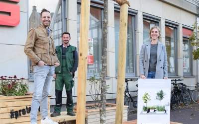 Mobiler Miniatur-Stadtgarten verschönert Innenstadt