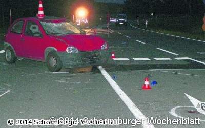 Meterweit über die Straße geschleudert