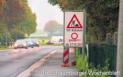 Vollsperrung der Ortsdurchfahrt Bokeloh
