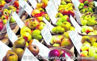 In der Fußgängerzone dreht sich alles rund um den Apfel