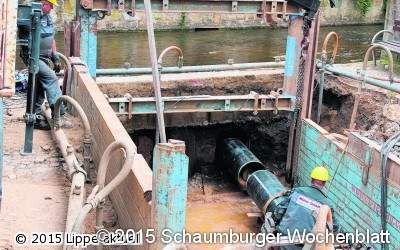 Fernwärme unter der Salze verlegt