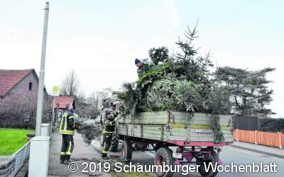 Feuerwehren sammeln 
heute Tannenbäume ein