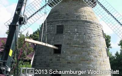 Neue Balken für die Rodenberger Mühle
