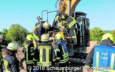 Tank undicht: Bagger verliert Dieseltreibstoff