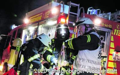 Feuerwehr-Großeinsatz vor dem Abriss