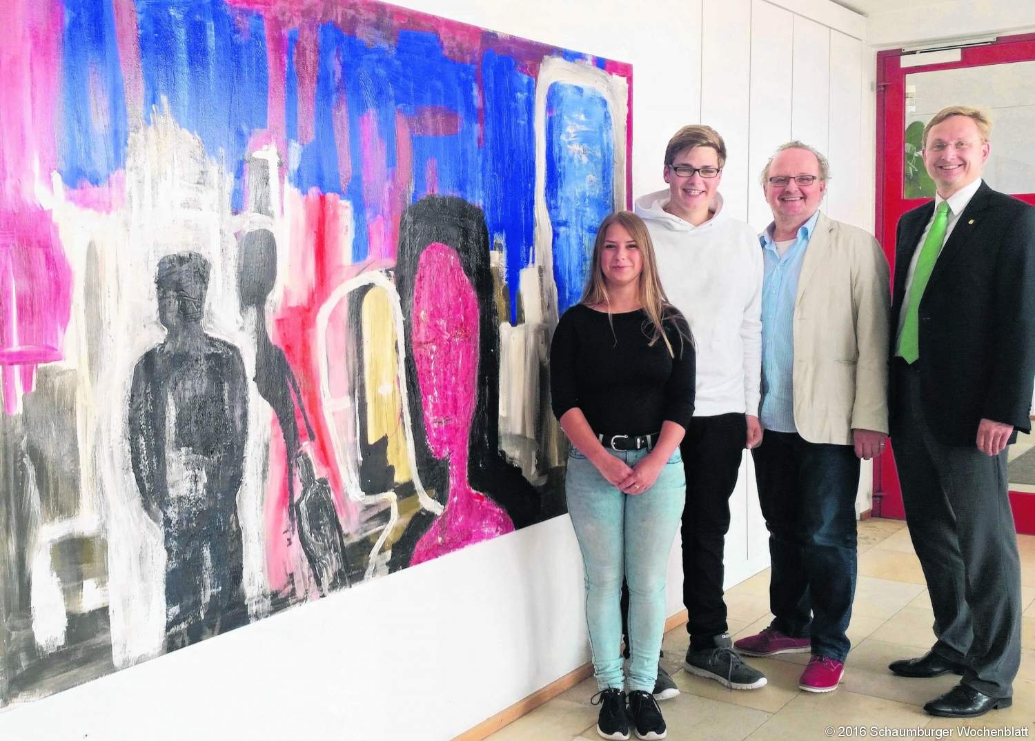 Gemälde von Eugen Kost übergeben Kunstwerk zieht von der Hauptschule