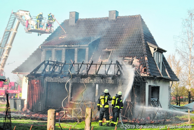 Das brennende Haus in Bückeburg/Rusbend, Hackshorst.
