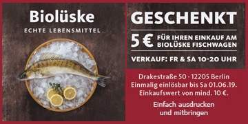 Frischer Fisch Kauf für mindestens Euro 10,- und spar Euro 5,-